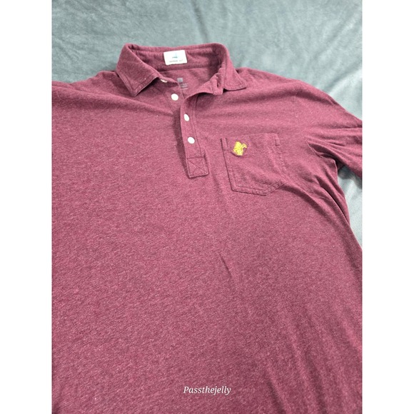 Johnnie O Polo Shirt Mens Small Red Cotton Golf Heather Logo Pocket UPF Stretch - Picture 6 of 10